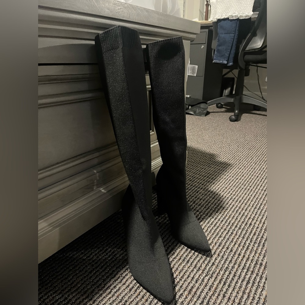 Tall Black Sock Boots